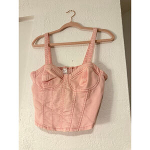 Preowned, No boundaries , pink Jean top, size M(7-9)